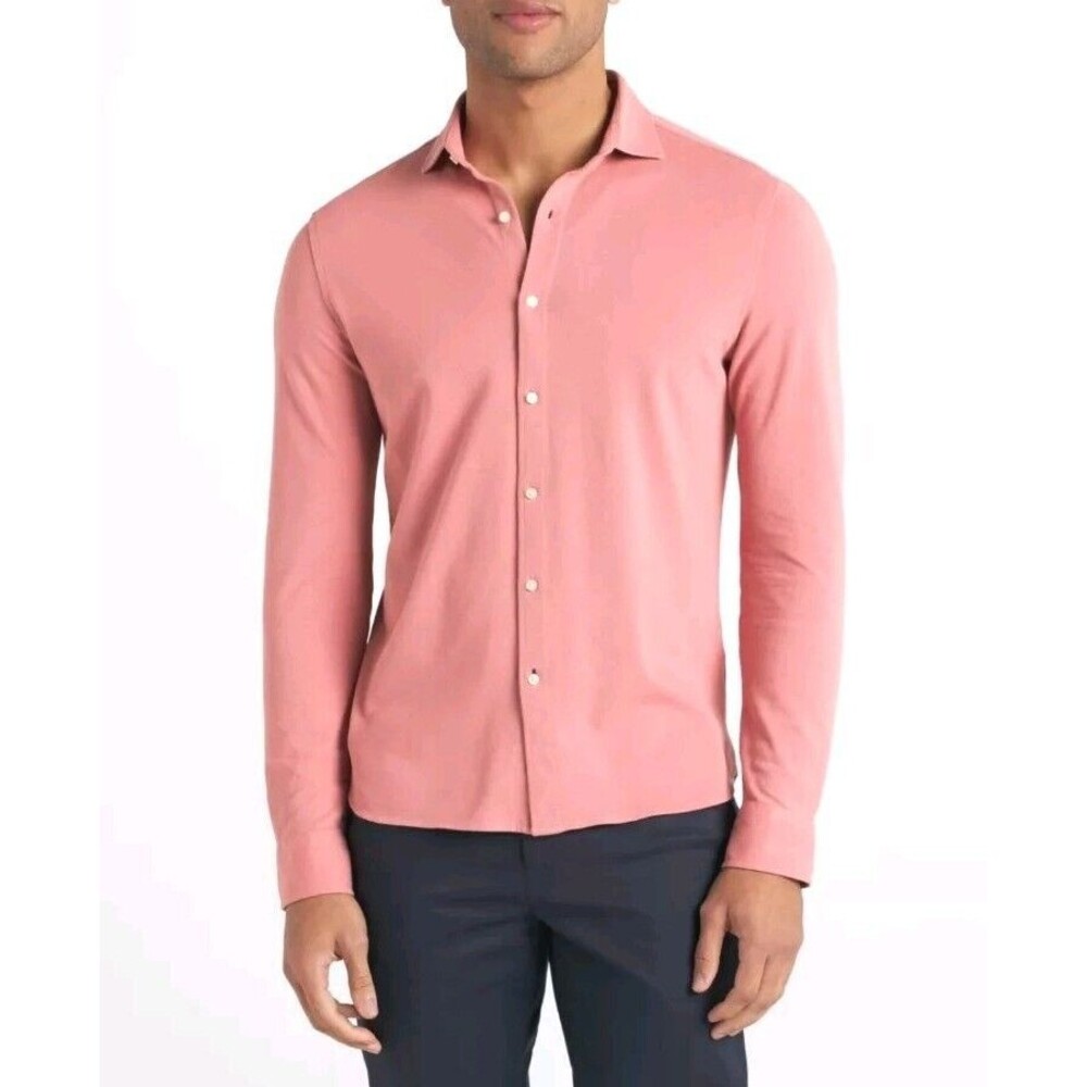 NWT Nice Stuff Clothing Long Sleeve Knit Button Down Shirt Size XL Red Mauve